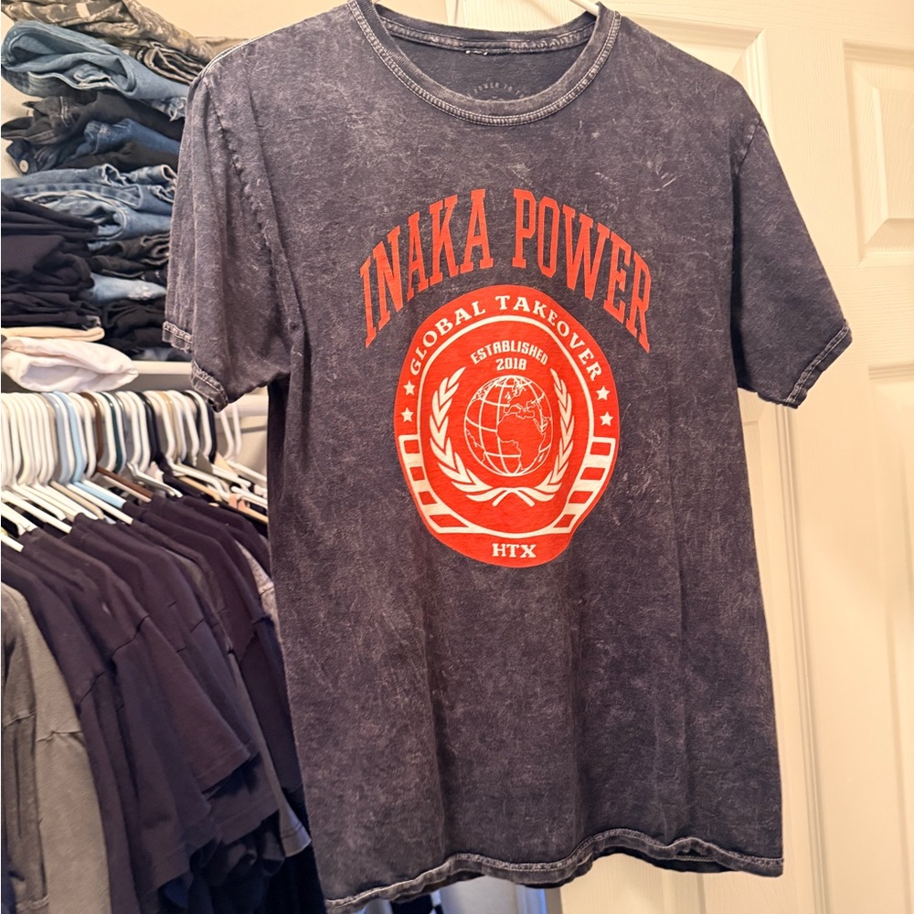 Inaka Power Charcoal Tee with Red Graphic